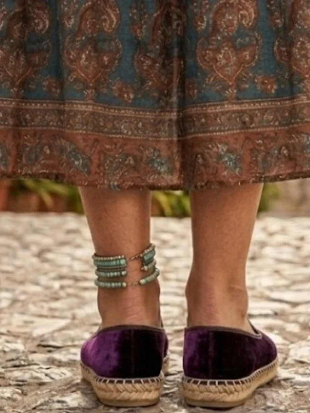 Anthropologie Naguisa Life Purple Velvet Allium Espadrille Flat Spain Sz 36 Boho